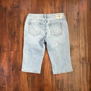 True Religion Riley Bermuda Shorts Womens 30 Blue Denim Casual Knee Shorts